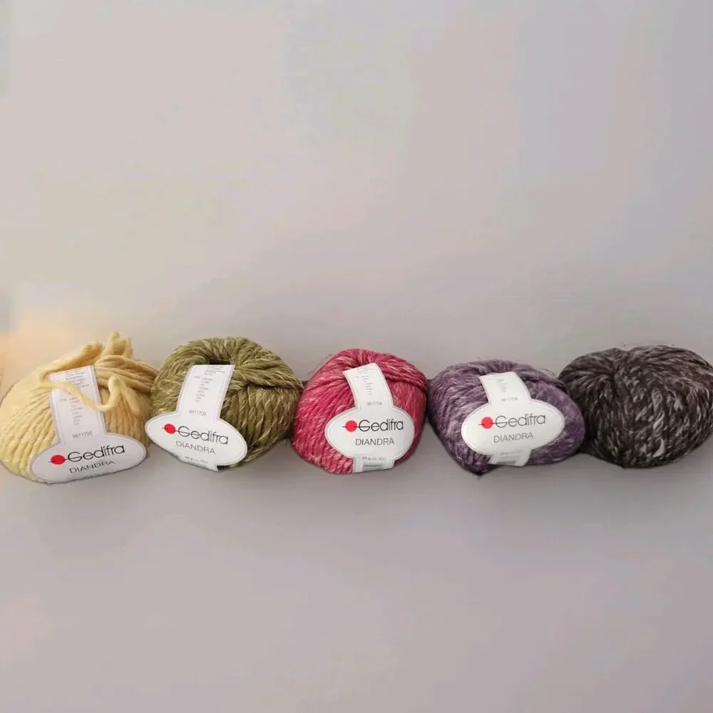 Gedifra Diandra Yarn Lot 5 Wool Linen Bulky Italy Multi Color Chunky Knit